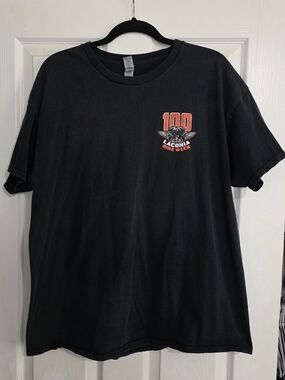 Laconia Bike Week 100 Vintage-Style Black Tee